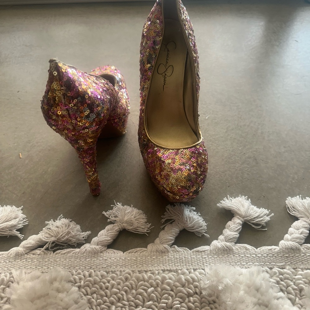 Jessica Simpson Sequin Stiletto Heels - Multicolor